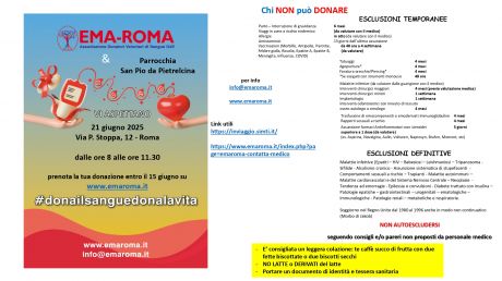 Donazione 21 giugno
